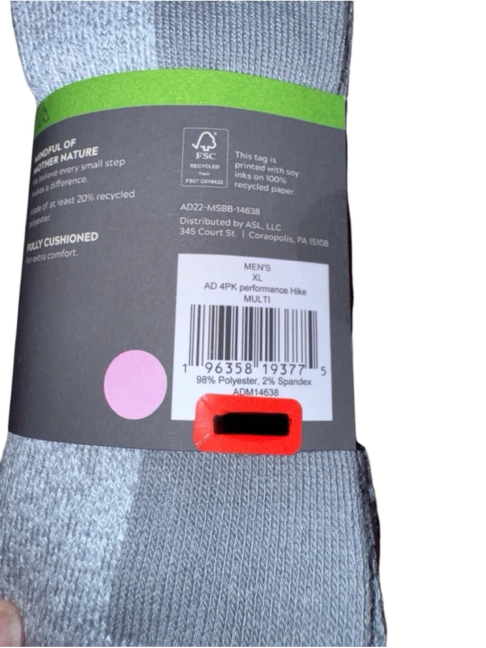 Alpine design Men's Socks 4pk XL Grey/Beige